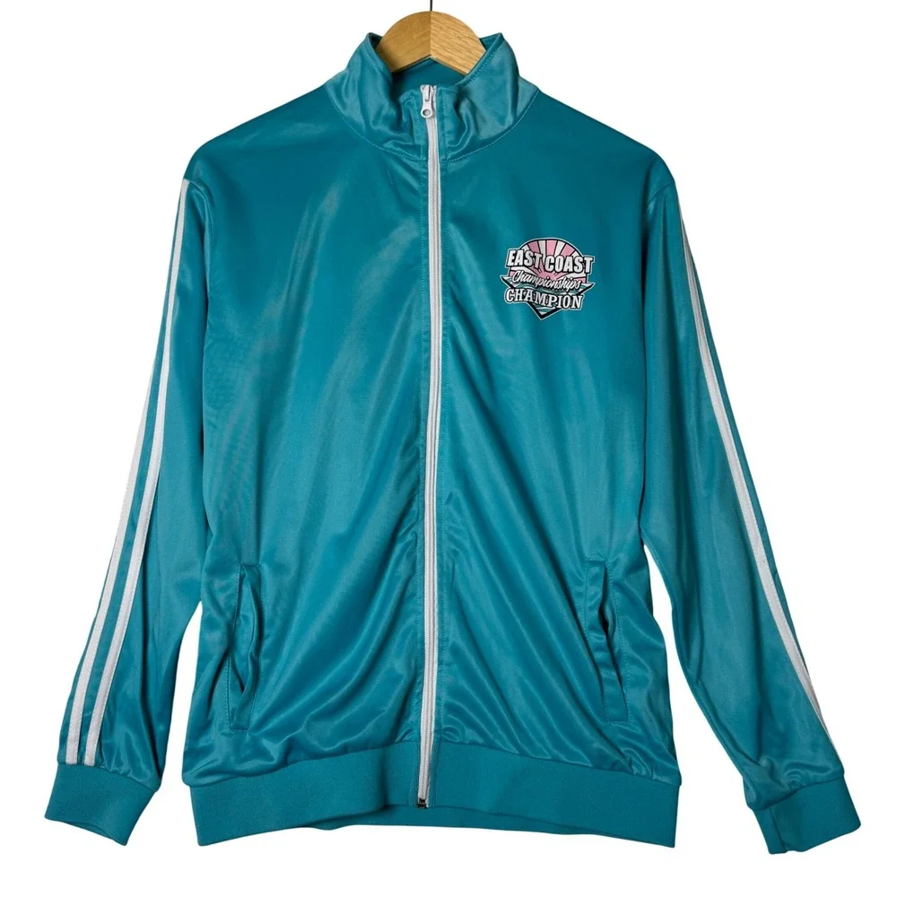 East Coast Championships Teal Track Jacket Womens Size Small Zip‎ Up Athletic